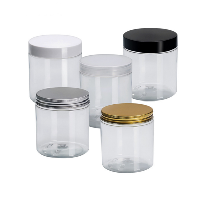 Food Container 100ml 150ml 200ml 250ml 300ml 400ml 450ml 500ml 800ml 10000ml Clear Pet Plastic Candy Jar With Aluminum Cap