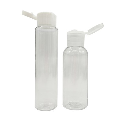 pet 50ml clear plastic squeeze bottle with flip cap