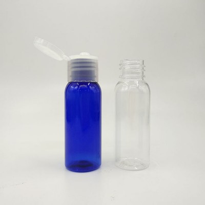 Hot Sale 30ml 1oz Pet Empty Cosmetics Containers Liquid Plastic Pet Refillable Hotel Shampoo Bottle With Fliptop Cap